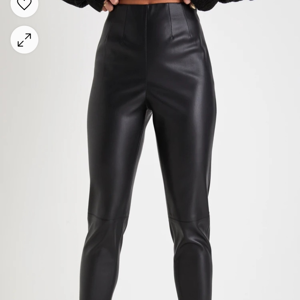 NWT Vegan Leather Pants- Black